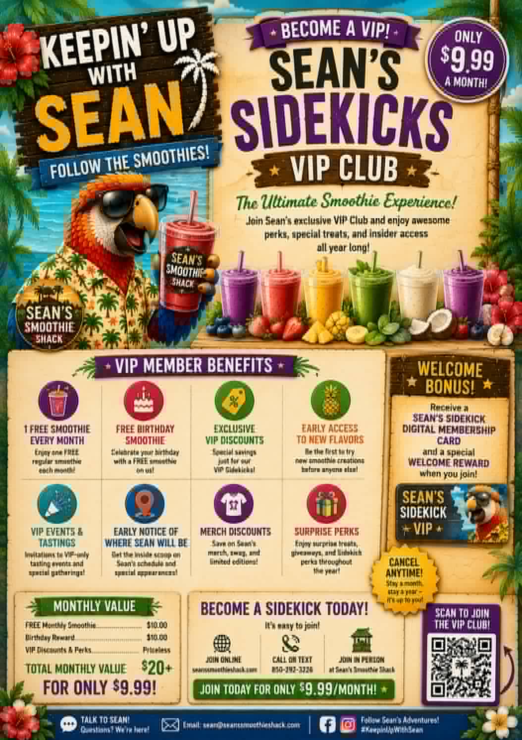 Sean's Smoothie Shack VIP Membership (billed monthly)
